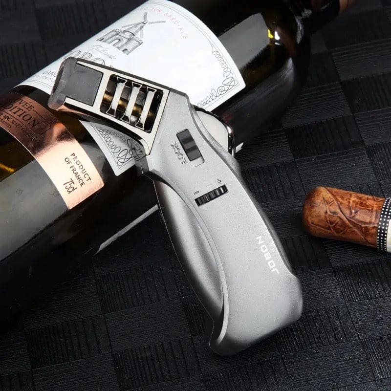 Jobon Turbo Flame Lighter, Creative Cigar Lighter With Fire Lock, Kitchen Flame Ignition Lighter, Refillable Jet Turbo Gas Lighter, Cigar Cigarettes Lighters, BBQ Candle Baking Inflatable Storm Flame Smoking Gadget Jobon Turbo Flame Lighter, Creative Cigar Lighter With Fire Lock, Kitchen Flame Ignition Lighter, Refillable Jet Turbo Gas Lighter, Cigar Cigarettes Lighters, BBQ Candle Baking Inflatable Storm Flame Smoking Gadget